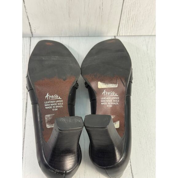 Artiva Leather Heels Loafers Silver Button Women's 6.5 M Angela - Picture 10 of 11